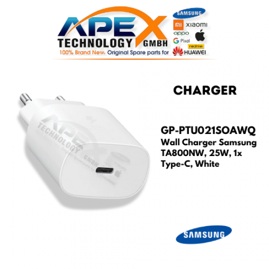 GP-PTU021SOAWQ Wall Charger Samsung TA800NW, 25W, 1x Type-C, White