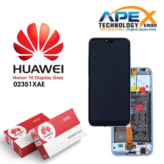 Huawei Honor 10 Lcd Display / Screen + Touch + Battery Assembly - Grey - 02351XAE