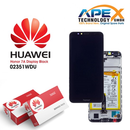 Huawei Honor 7A Lcd Display / Screen + Touch + Battery - Black - 02351WDU
