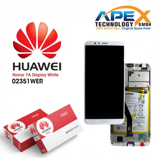 Huawei Honor 7A Lcd Display / Screen + Touch + Battery - White - 02351WER