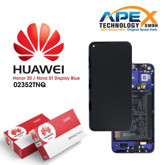 Huawei Honor 20/Nova 5T (2019) Lcd Display / Screen + Touch + Battery - Sapphire Blue - 02352TNQ OR 02352SMQ