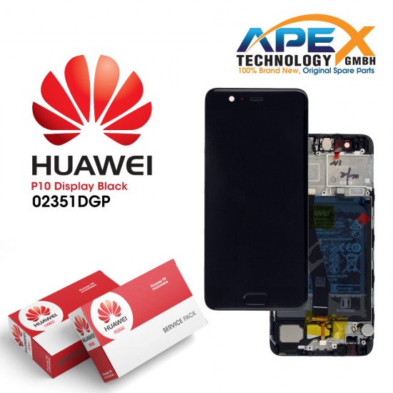 Huawei P10 (VTR-L09, VTR-L29) Lcd Display / Screen + Touch + Battery Black 02351DGP