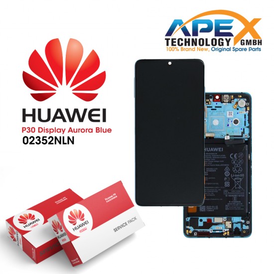 Huawei P30 (ELE-L09 ELE-L29) Lcd Display / Screen + Touch + Battery Aurora Blue 02352NLN