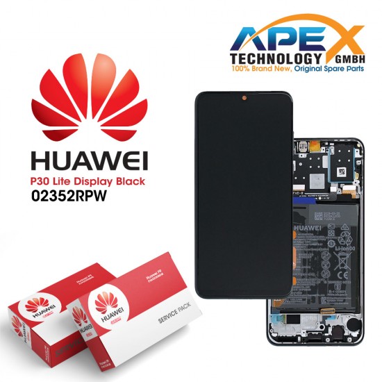 Huawei P30 Lite (MAR-LX1A MAR-L21A) Lcd Display / Screen + Touch + Battery Midnight Black 02352RPW