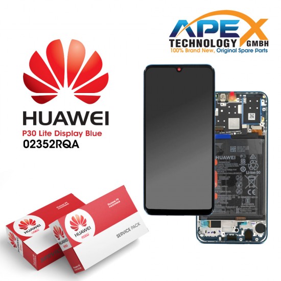 Huawei P30 Lite (MAR-LX1A MAR-L21A) Lcd Display / Screen + Touch + Battery peacock Blue 02352RQA