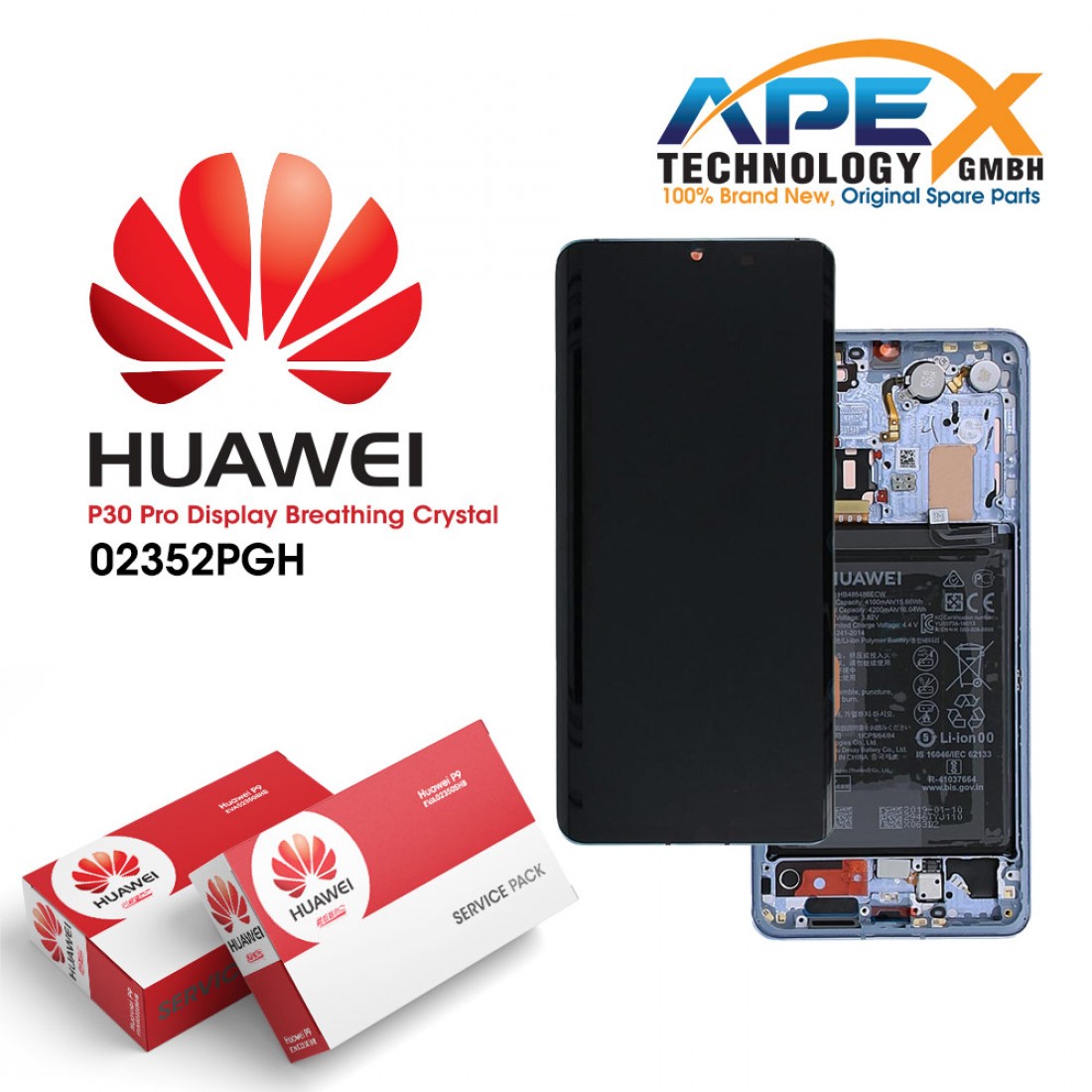 Huawei P30 (ELE-L09 ELE-L29) Lcd Display / Screen + Touch + Battery ...