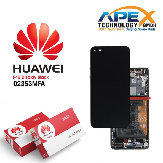 Huawei P40 (ANA-NX9 ANA-LX4) Lcd Display / Screen + Touch + Battery Black 02353MFA
