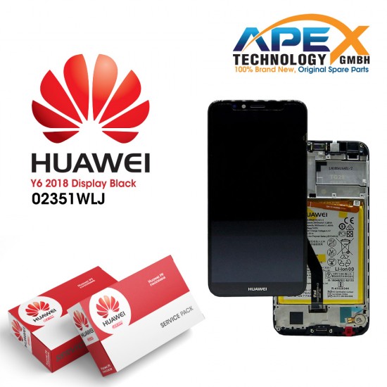 Huawei Y6 2018 (ATU-L21, ATU-L22) Lcd Display / Screen + Touch + Battery Black 02351WLJ