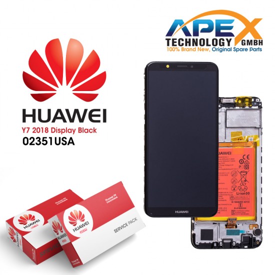 Huawei Y7 2018 (LDN-L01, LDN-L21) Lcd Display / Screen + Touch + Battery Black 02351USA