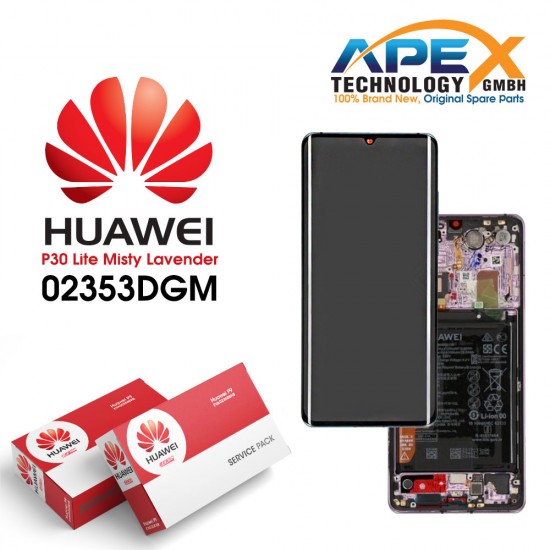 Huawei P30 Pro (VOG-L09 VOG-L29) Lcd Display / Screen + Touch + Battery Mystic lavender 02353DGM