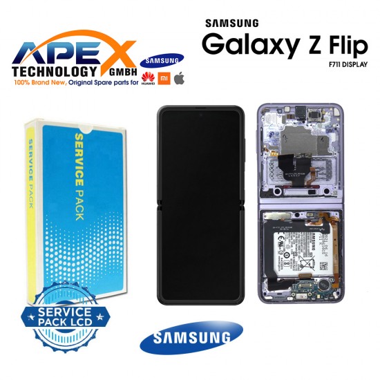 Samsung Galaxy Z Flip 3 5G (SM-F711 2021) Lcd Display / Screen + Touch Levander GH97-26773D