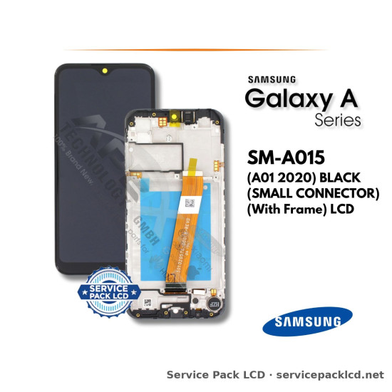 Samsung Galaxy A01 LCD Screen Display Black (small Connector) (with Frame) GH81-18209A