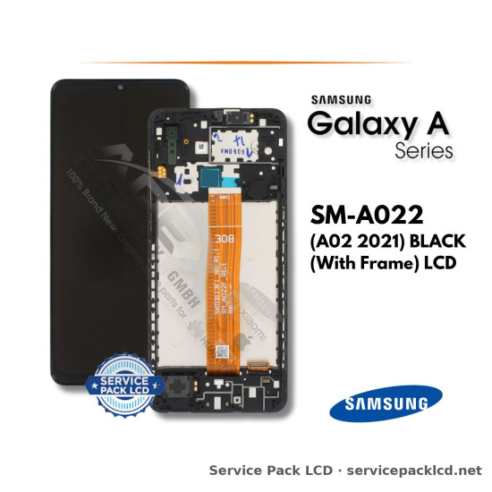 Samsung Galaxy A02 LCD Screen Display Black (with Frame) GH82-25249A