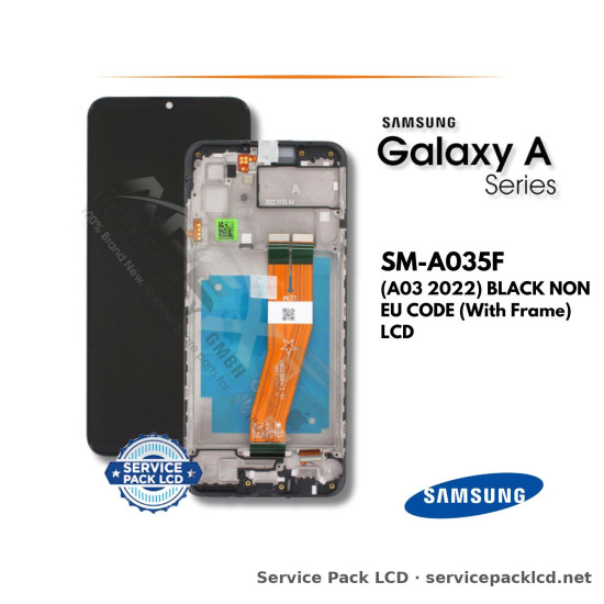Samsung Galaxy A03 LCD Screen Display Black Non Eu Code (with Frame) GH81-21625A