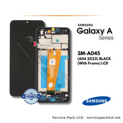 Samsung Galaxy A04 (SM-A045) LCD Screen Display - Black (with Frame) (Service Pack) – GH81-22731A