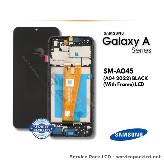 Samsung Galaxy A04 LCD Screen Display Black (with Frame) GH81-22731A