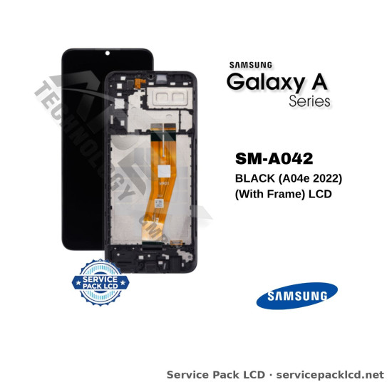 Samsung Galaxy A04e LCD Screen Display Black (with Frame) GH81-23088A