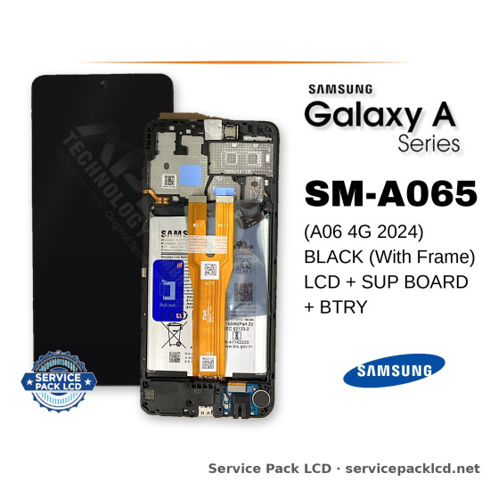 Samsung Galaxy A06 4G LCD Screen Display Black (with Frame) GH83-10865A