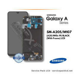 Samsung Galaxy A20/M10s 19 (SM-A205/M107) LCD Screen Display - Black (with Frame) (Service Pack) – GH82-19571A
