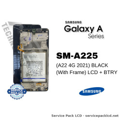 Samsung Galaxy A22 4G (SM-A225) LCD Screen Display - Black (with Frame) (Service Pack) – GH82-26241A