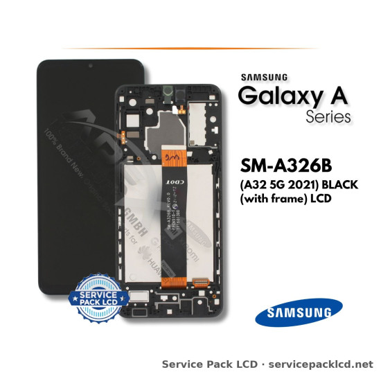 Samsung Galaxy A32 5G LCD Screen Display Black (with Frame) GH82-25121A