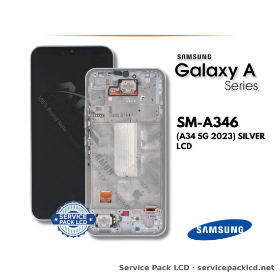 Samsung Galaxy A34 5G LCD Screen Display Silver GH82-31200B