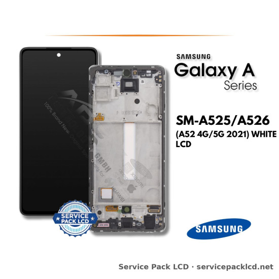 Samsung Galaxy A52 4G/5G LCD Screen Display White GH82-25524D