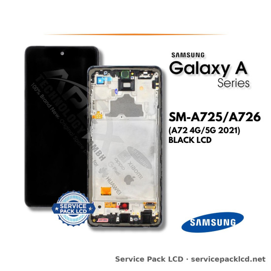 Samsung Galaxy A72 4G/5G LCD Screen Display Black GH82-25624A