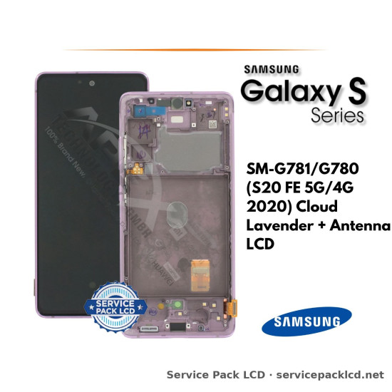 Samsung Galaxy S20 FE 5G/4G LCD Screen Display Cloud Lavender + Antenna GH82-24214C