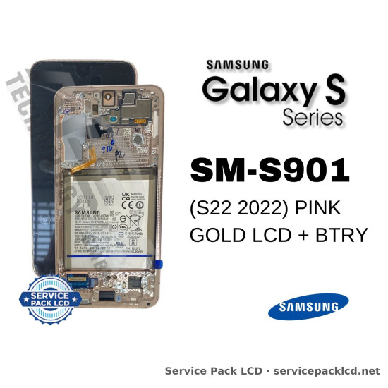 Samsung Galaxy S22 LCD Screen Display Pink Gold GH82-27518D