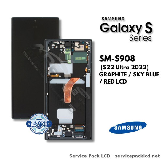 Samsung Galaxy S22 Ultra LCD Screen Display Graphite / Sky Blue / Red GH82-27488E