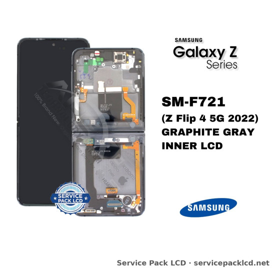 Samsung Galaxy Z Flip 4 5G LCD Screen Display Graphite Gray Inner GH82-29440A