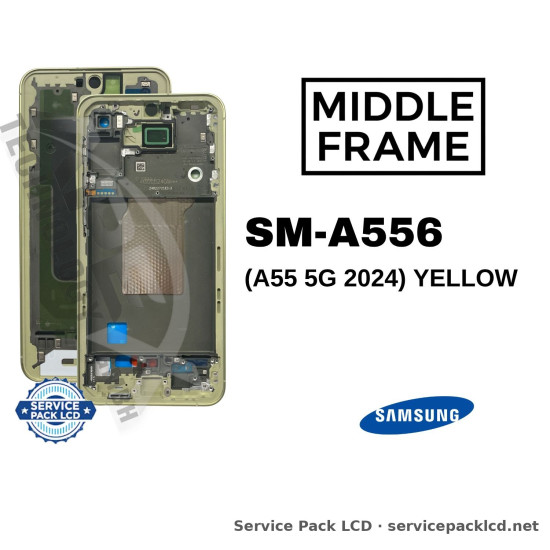 Samsung MIDDLE FRAME SM-A556 (A55 5G 2024) YELLOW / LEMON GH82-34309D