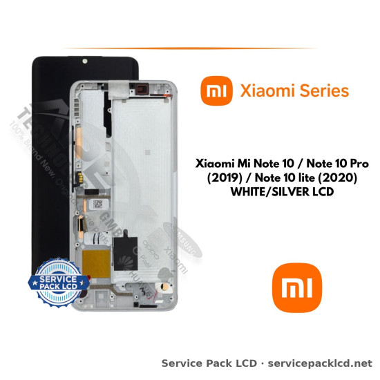 Xiaomi Mi Note 10 / Note 10 Pro (2019) / Note 10 lite (2020) WHITE/SILVER LCD 56000200F400