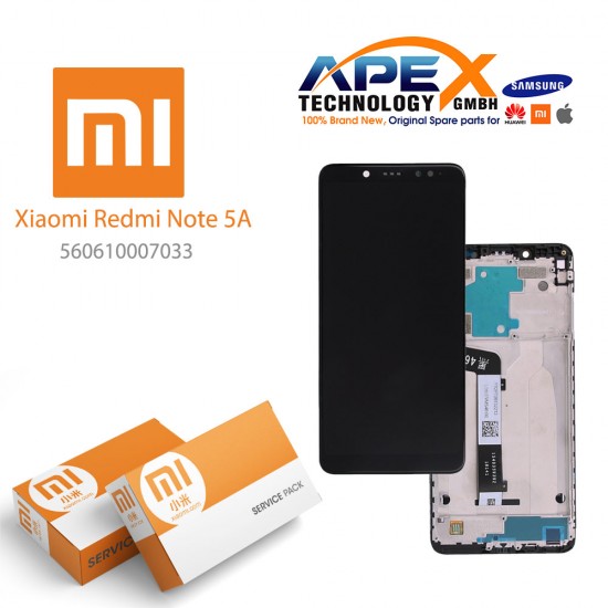 Xiaomi Redmi Note 5A Lcd Display / Screen + Touch Black (Service Pack) 560610007033
