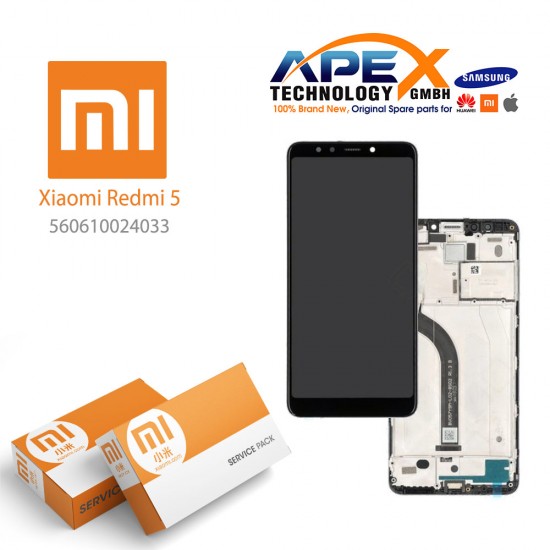Xiaomi Redmi 5 Lcd Display / Screen + Touch Black (Service Pack) 560610024033