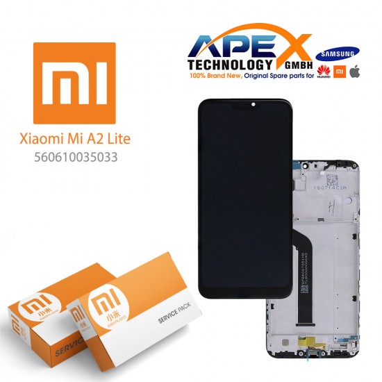 Xiaomi Mi A2 Lite, Redmi 6 Pro Lcd Display / Screen + Touch (Service Pack) Black 560610035033