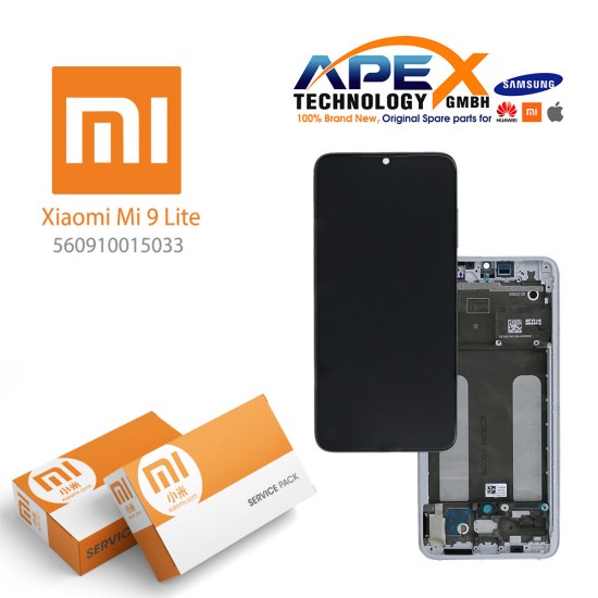 Xiaomi Mi 9 Lite Lcd Display / Screen + Touch pearl White (Service Pack) 560910015033