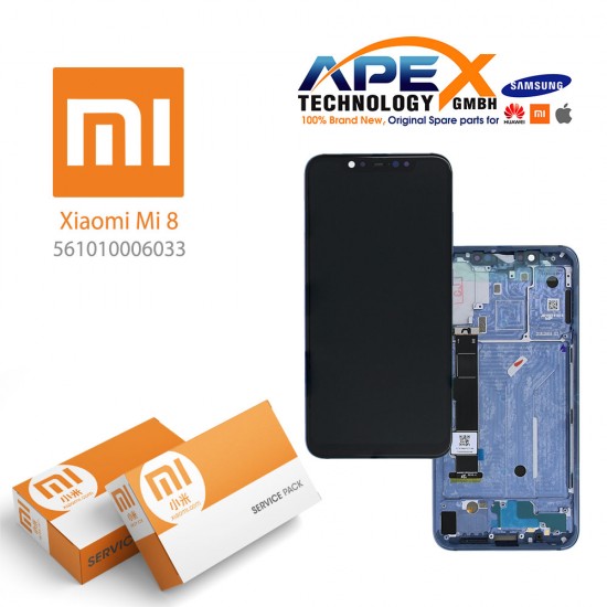 Xiaomi Mi 8 Lcd Display / Screen + Touch Blue (Service Pack) 561010006033