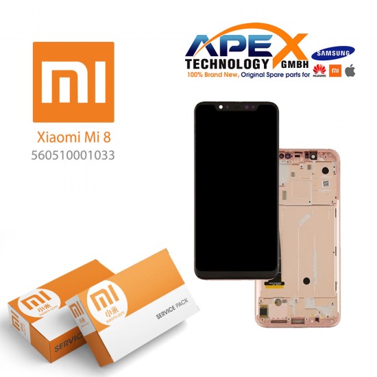 Xiaomi Mi 8 Lcd Display / Screen + Touch Rose Gold (Service Pack) 560510001033