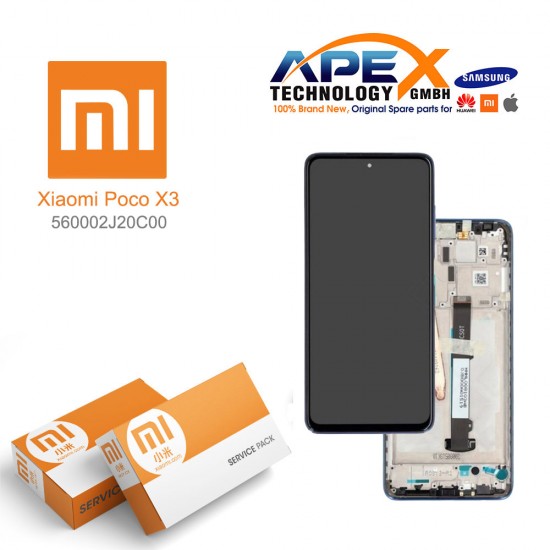 Xiaomi Poco X3 Lcd Display / Screen + Touch Cobalt Blue 560002J20C00